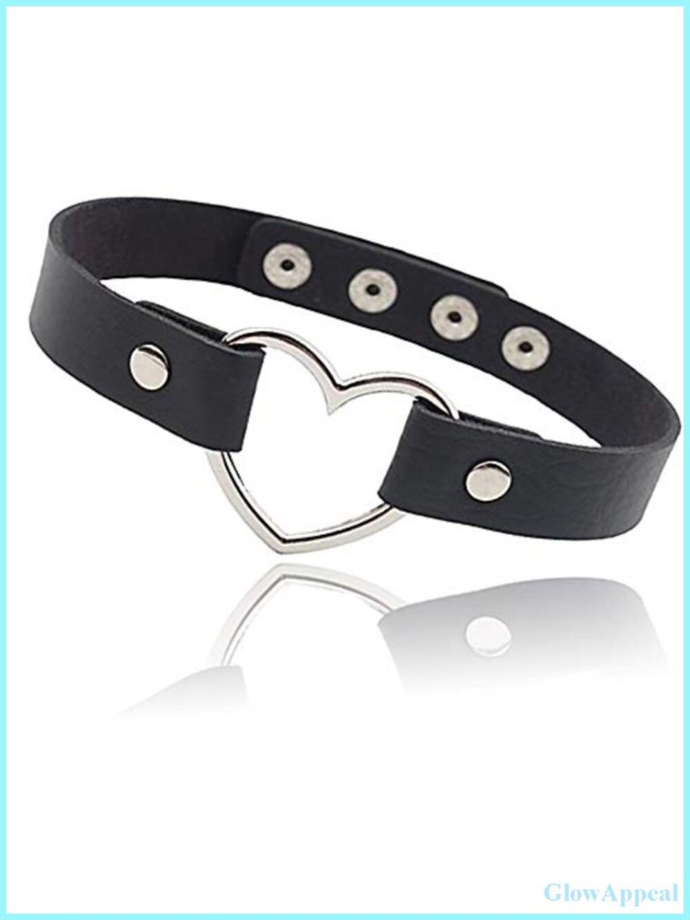 ETHOON Love Heart Choker PU Leather Adjustable Goth Necklace Women